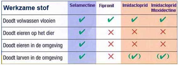 Het vlooienmiddel met selamectine is het meest effectieve vlooienmiddel en werkt tegen de volwassen vlo, eitjes en larven